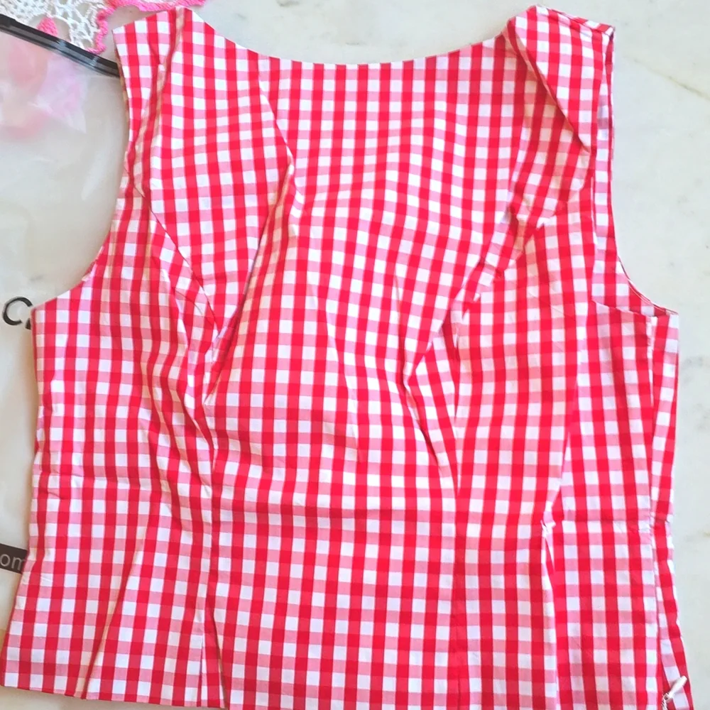 NWT Commense Checkerboard Bow Back Crop Top Size Large - Picture 12 of 14